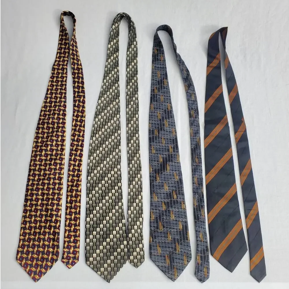 Mens Ties Lot Of 4 Bill Blass Ted Lapidus Croft & Barrow Structure Silk Formal